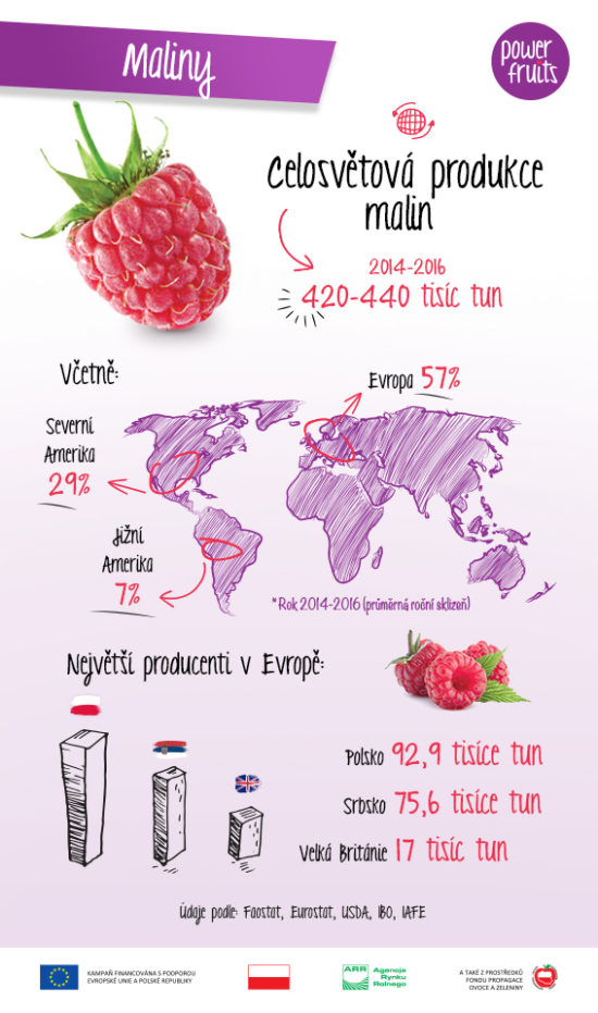 Infografika: produkce malin