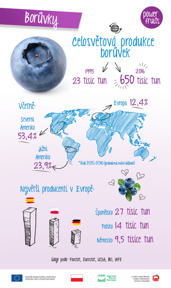 Infografika: produkce borůvek